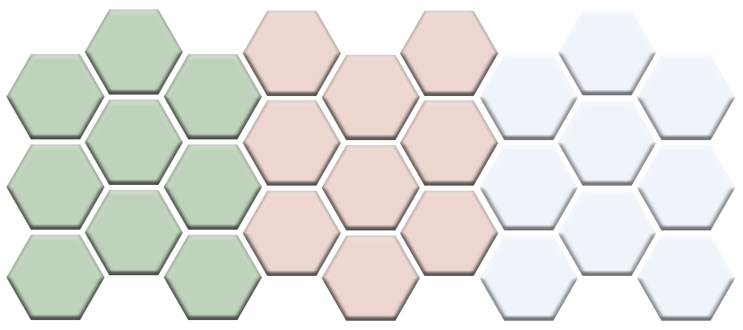 Margherita Pinnacle Hexagon Pattern Sample, Pistachio, Cherry Blossom & White