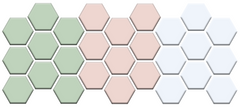 Margherita Pinnacle Hexagon Pattern Sample, Pistachio, Cherry Blossom & White
