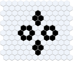 Margherita Pinnacle Hexagon Pattern, Ebony Black on White