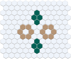 Margherita Pinnacle Hexagon Pattern, Emerald Green and Calfskin Brown