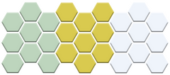 Margherita Pinnacle Hexagon Pattern Sample, Pistachio,  Bumblebee Yellow & White