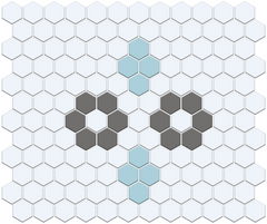 Margherita Pinnacle Hexagon Pattern, Glacier Blue and Slate Gray