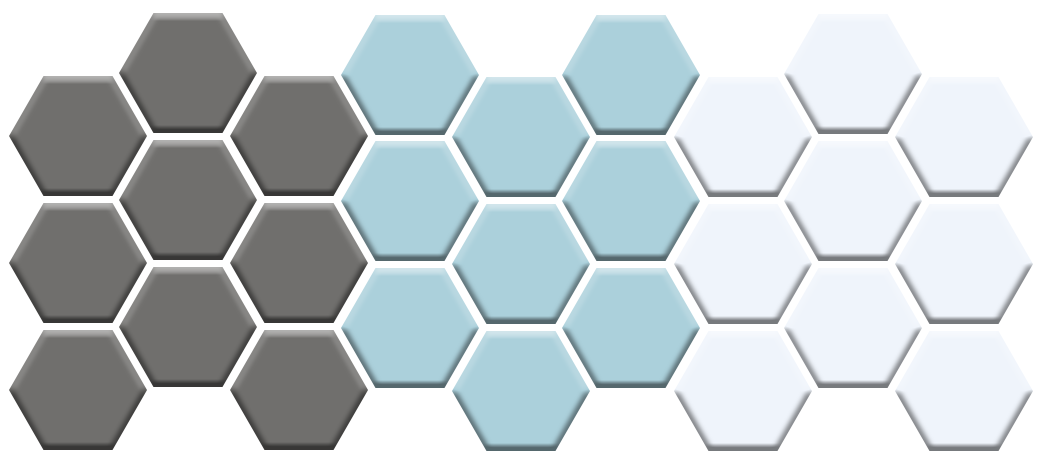 Margherita Pinnacle Hexagon Pattern Sample, Glacier Blue, Slate Gray & White