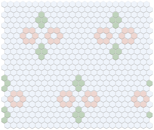 Margherita hexagon pattern mosaic tile sheet