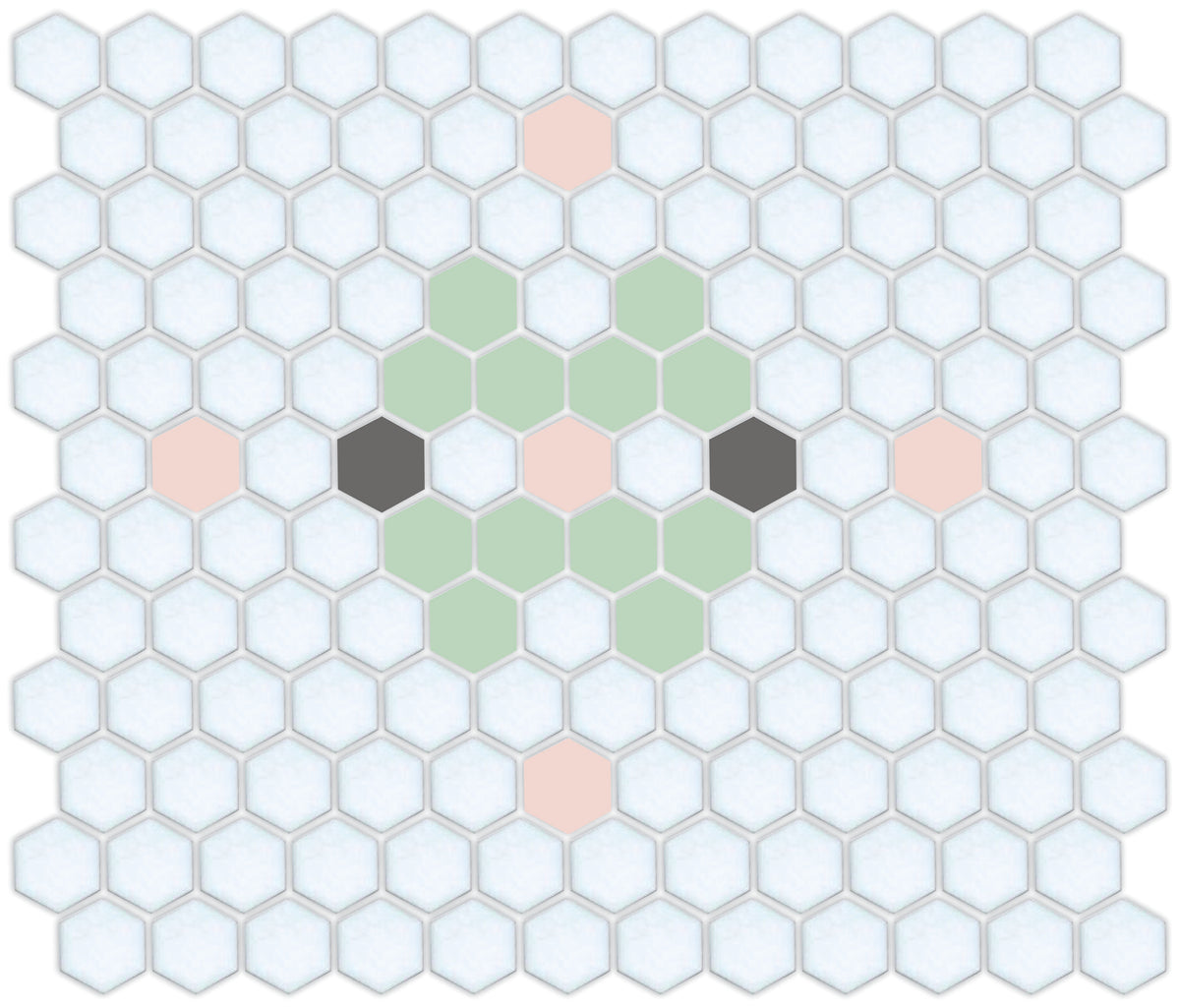Hexagonal Particulating Pattern Optical | Pinnacle Hexagon Patterns - mosaictile.com