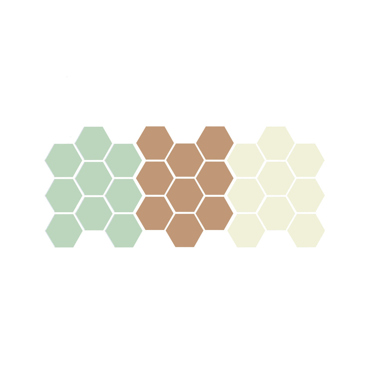 Hexagonal tiles sample colors.