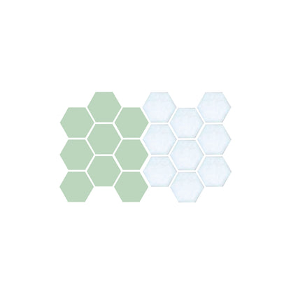 Snowflake, Pinnacle Hexagon Pattern Sample, Pistachio and White