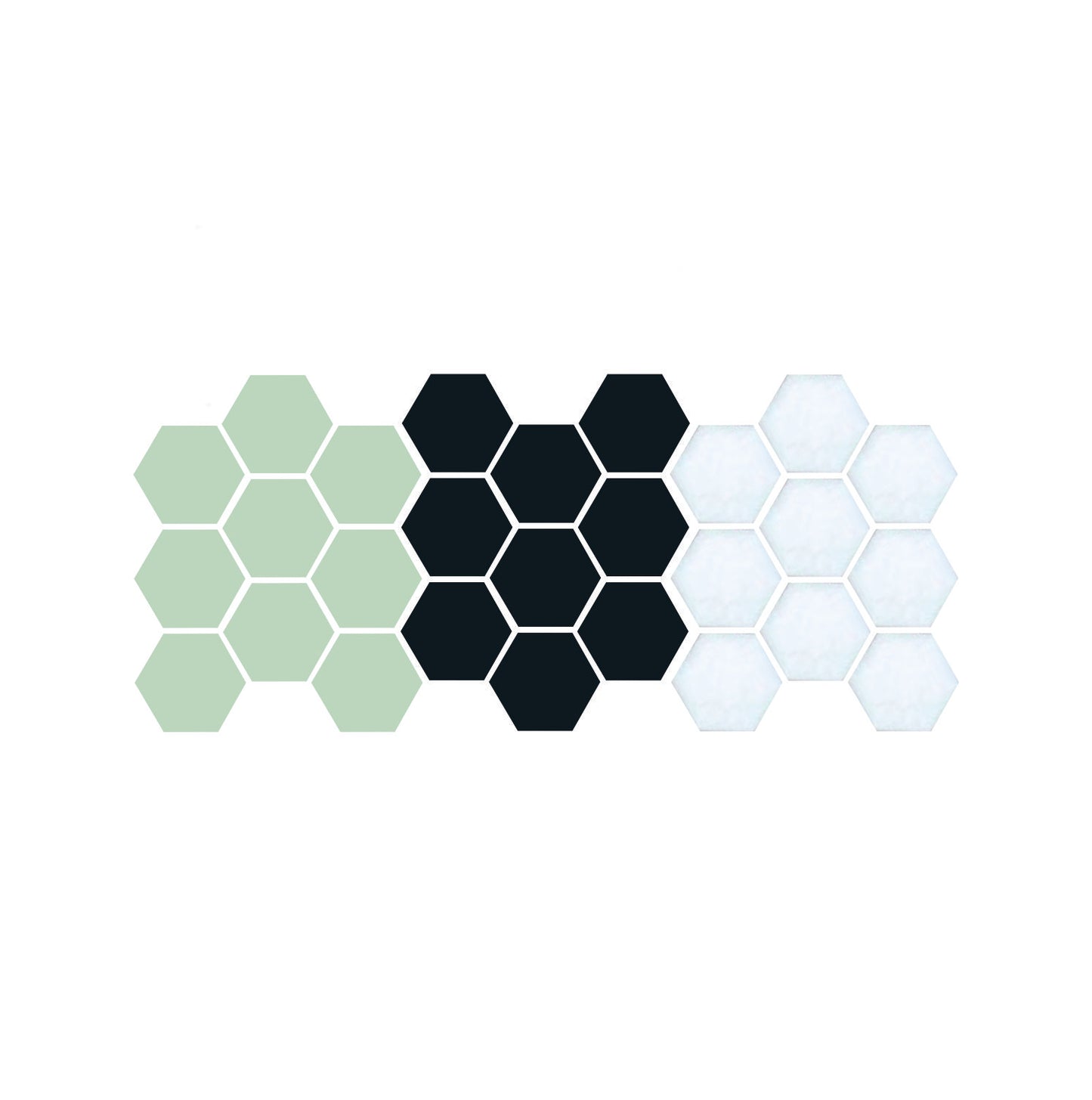 Double Diamonds, Pinnacle Hexagon Pattern Sample, Pistachio, Black and White