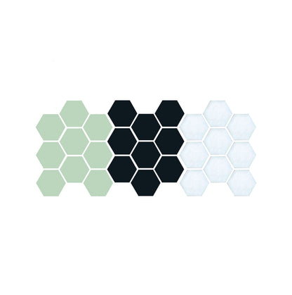 Double Diamonds, Pinnacle Hexagon Pattern Sample, Pistachio, Black and White