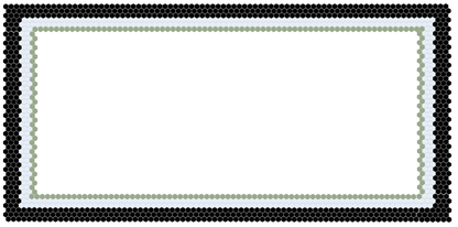 Decorative border with black and silver design on a white background