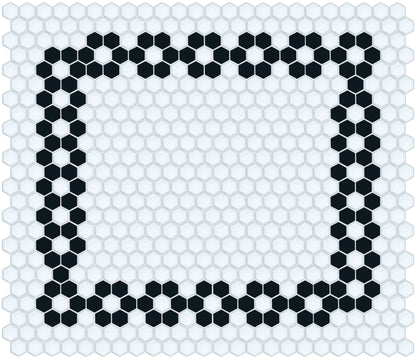 Daisy Chain hexagon border pattern.