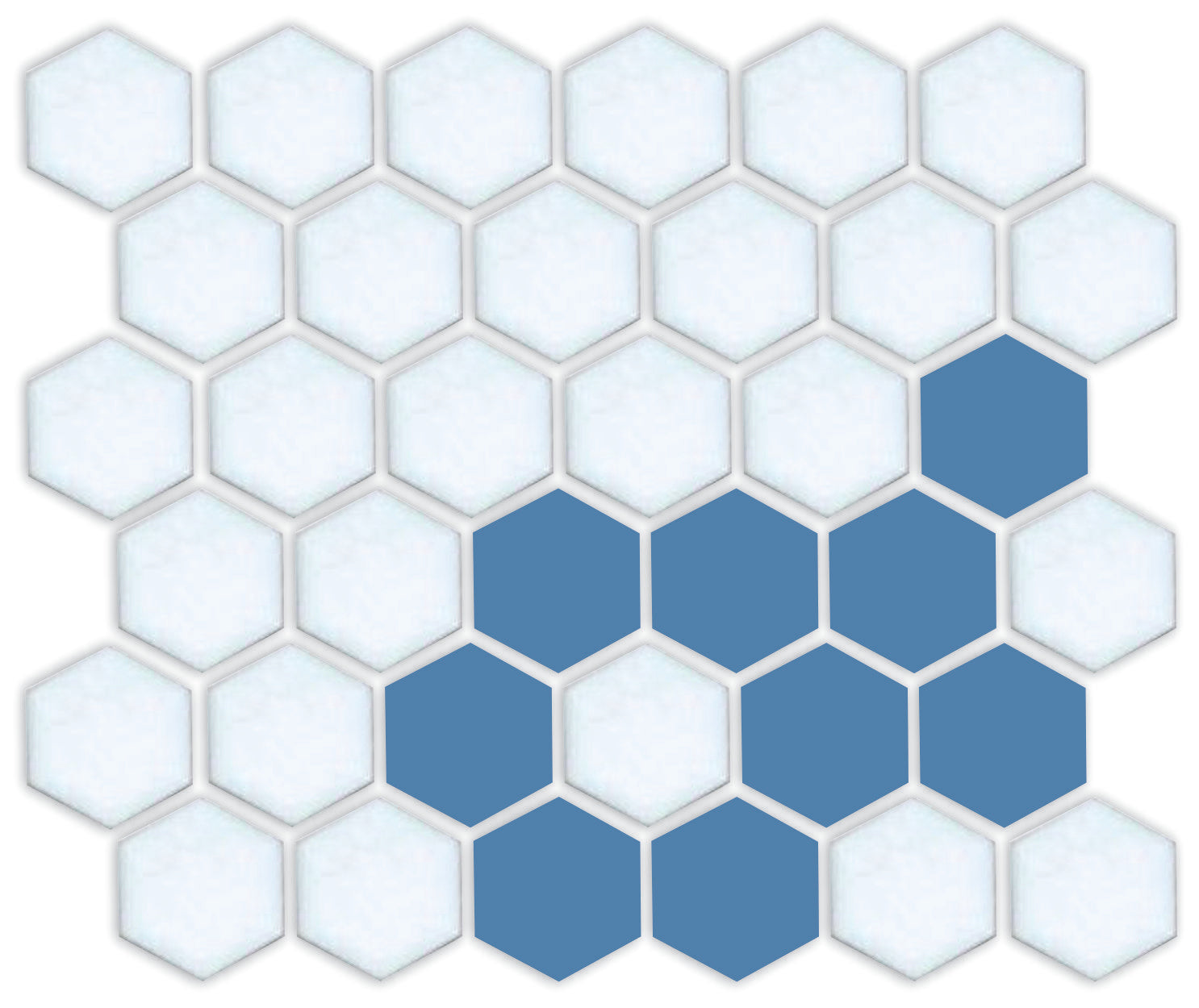 A hexagon tile corner pattern
