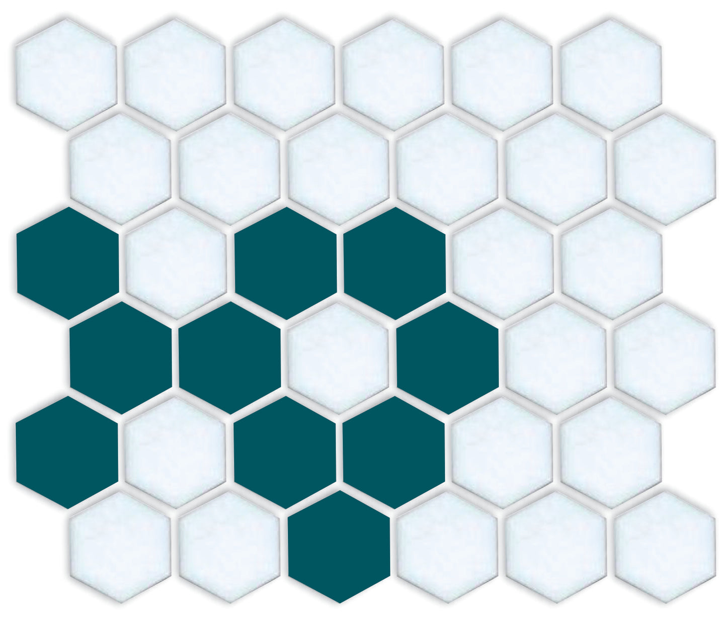 A hexagon tile in a Daisy chain corner pattern