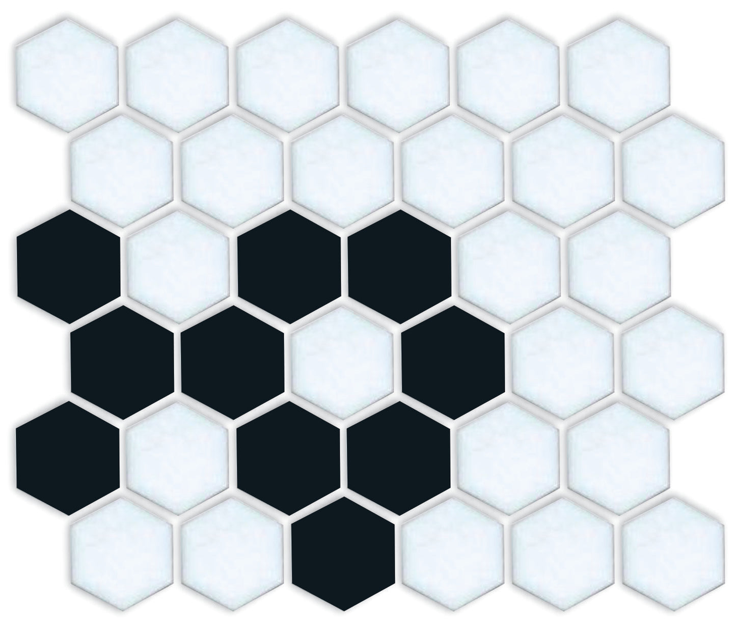 A hexagon tile in a Daisy chain corner pattern