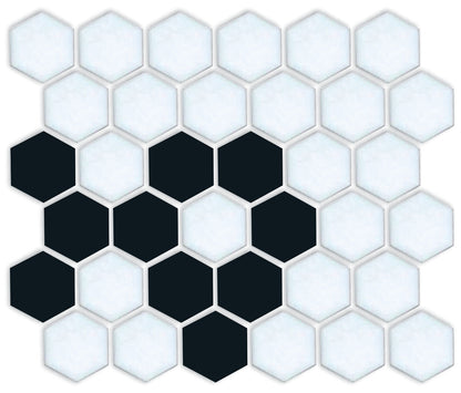 A hexagon tile in a Daisy chain corner pattern