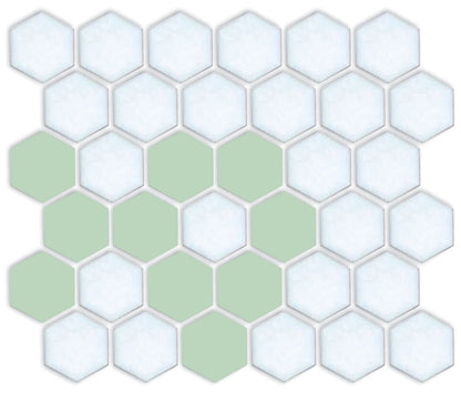 A hexagon tile in a Daisy chain corner pattern