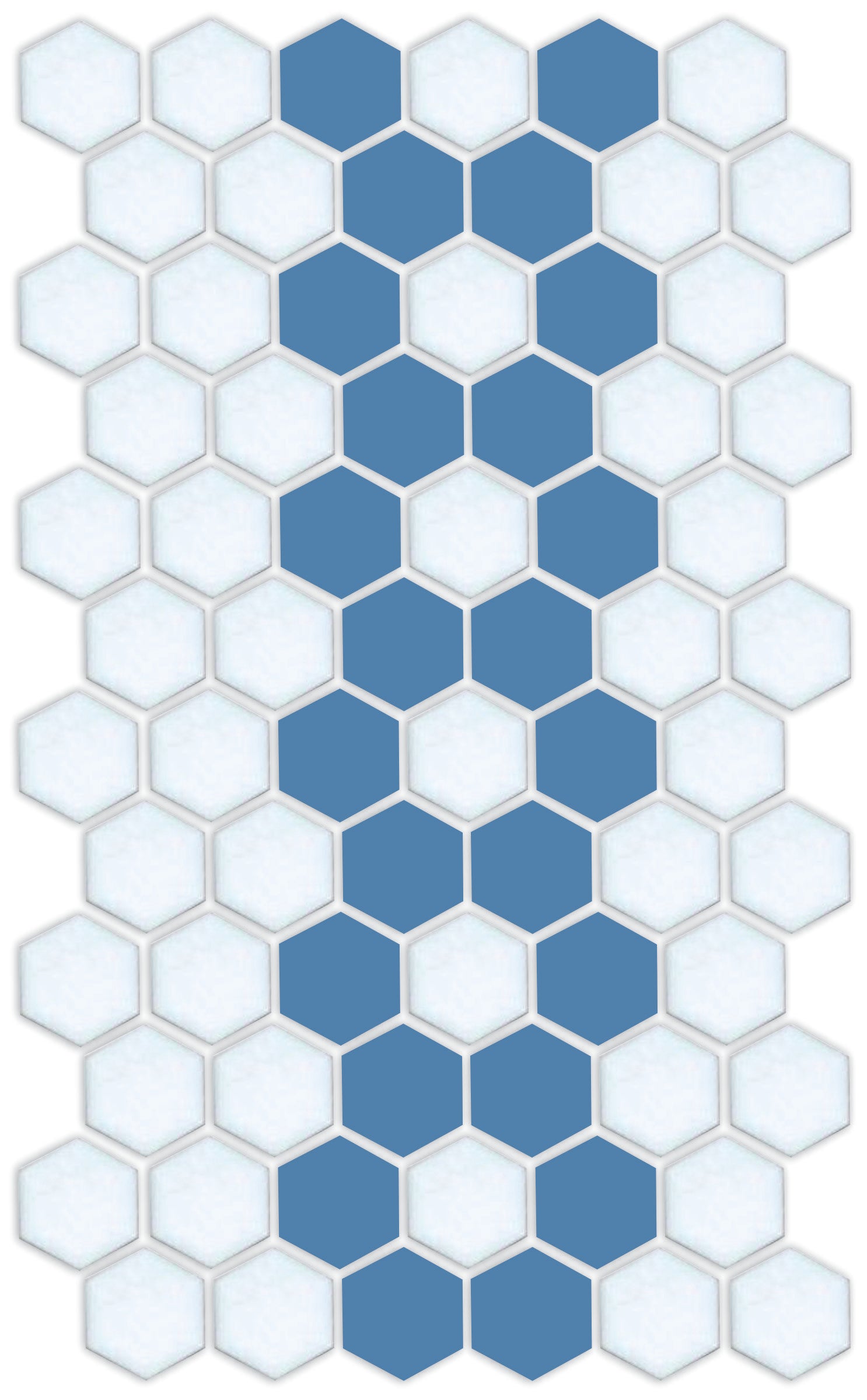 A hexagon tile in a Daisy chain offset border pattern