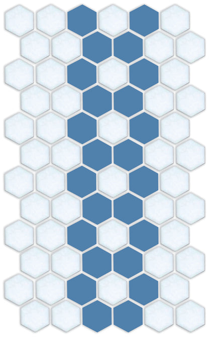 A hexagon tile in a Daisy chain offset border pattern