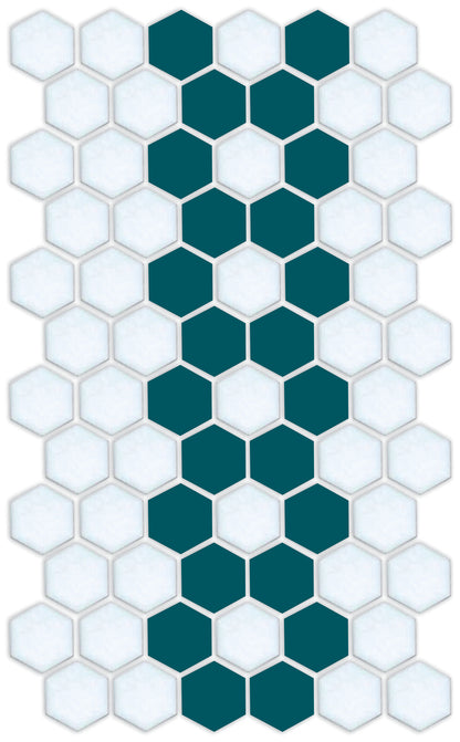 A hexagon tile offset border pattern