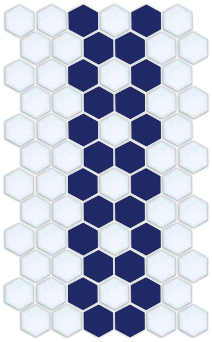 A hexagon tile in a Daisy chain offset border pattern