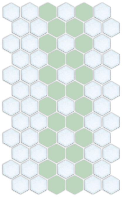 A hexagon tile offset border pattern