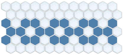 A hexagon tile in a Daisy chain straight border pattern