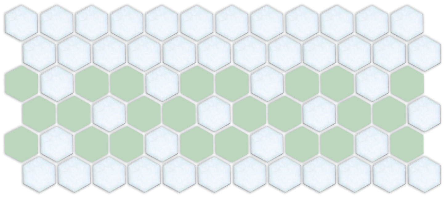 A hexagon tile in a Daisy chain straight border pattern