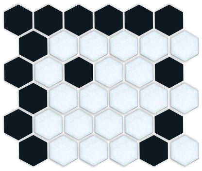 A digital rendering of a hexagon border tile pattern in green and brown colors.