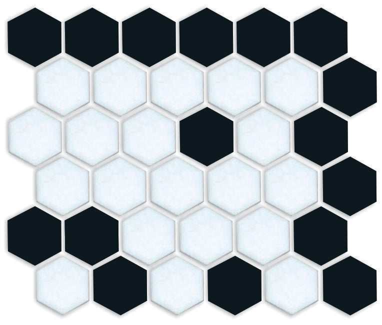A digital rendering of a hexagon border tile pattern in green and brown colors.