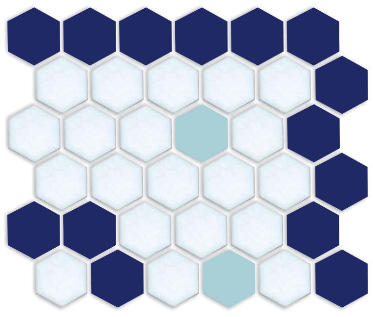 A digital rendering of a hexagon border tile pattern in green and brown colors.