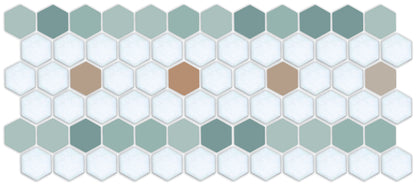 Hexagonal tile pattern with green and brown tones