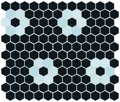 Tile featuring Repeating Rosette motif in Pinnacle hexagon style