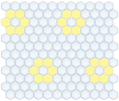 Tile featuring Repeating Rosette motif in Pinnacle hexagon style