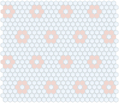 Tile featuring Repeating Rosette motif in Pinnacle hexagon style