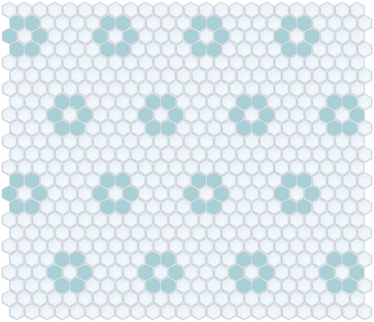 Tile featuring Repeating Rosette motif in Pinnacle hexagon style