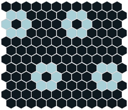 Tile featuring Repeating Rosette motif in Pinnacle hexagon style