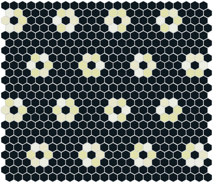 Tile featuring Repeating Rosette motif in Pinnacle hexagon style