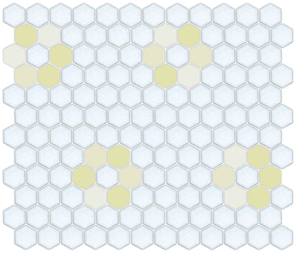 Tile featuring Repeating Rosette motif in Pinnacle hexagon style