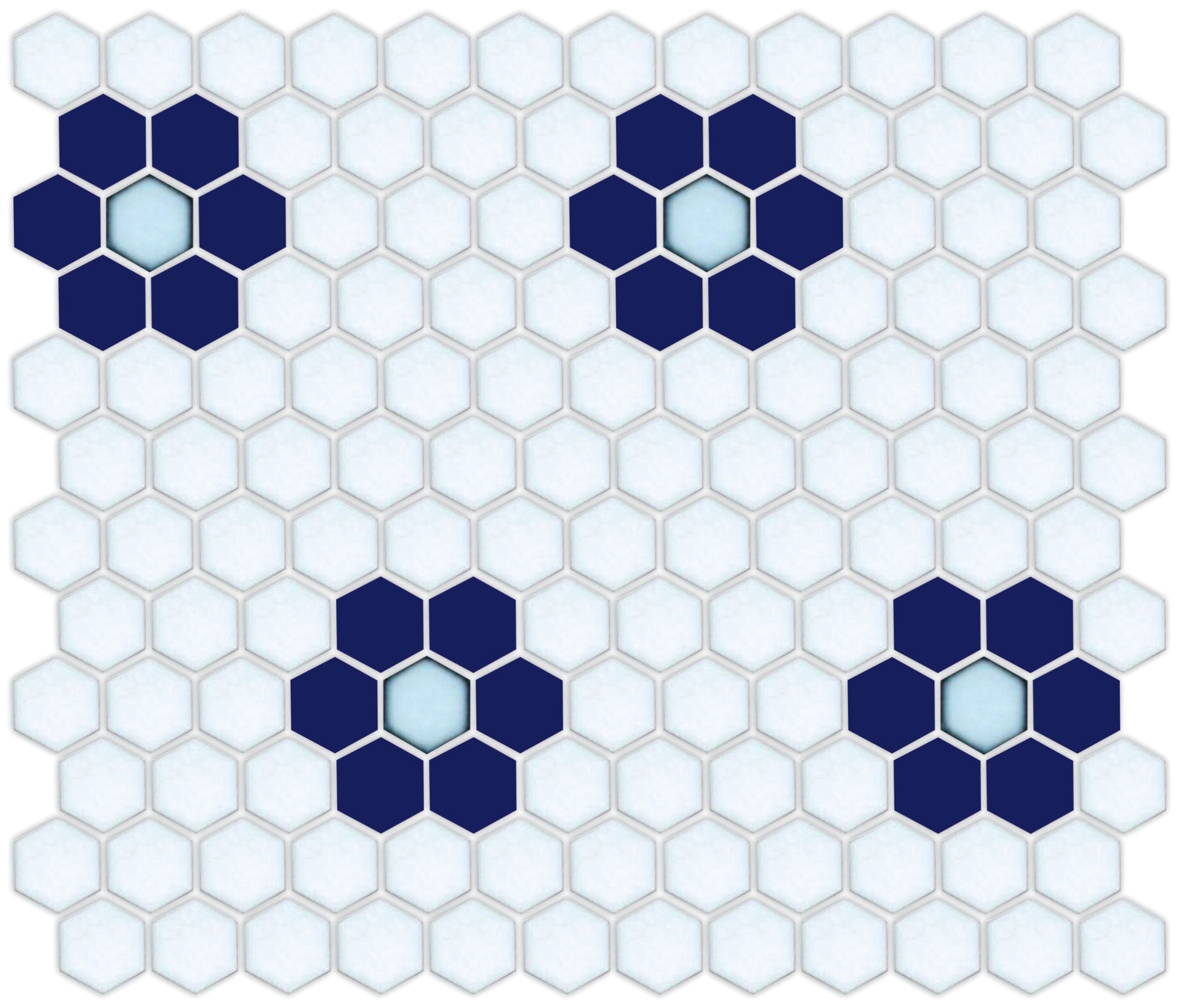 Tile featuring Repeating Rosette motif in Pinnacle hexagon style
