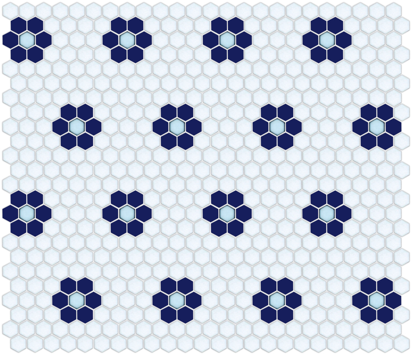 Tile featuring Repeating Rosette motif in Pinnacle hexagon style