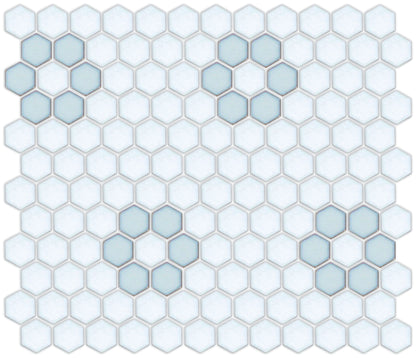 Tile featuring Repeating Rosette motif in Pinnacle hexagon style