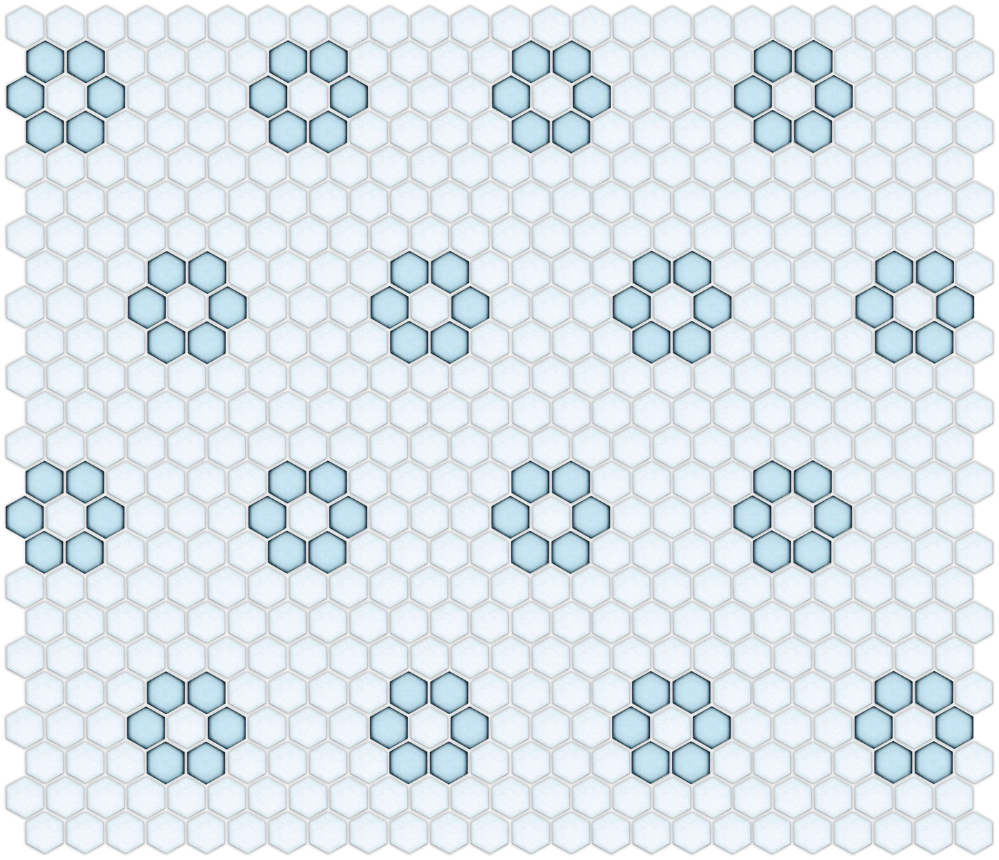 Tile featuring Repeating Rosette motif in Pinnacle hexagon style