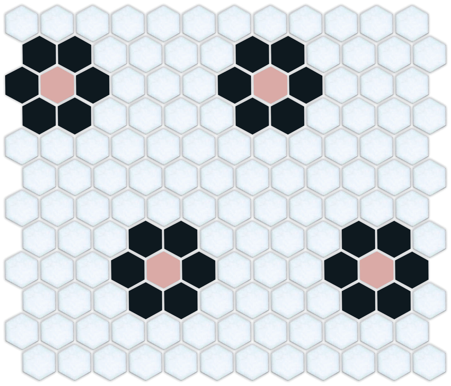 Tile featuring Repeating Rosette motif in Pinnacle hexagon style