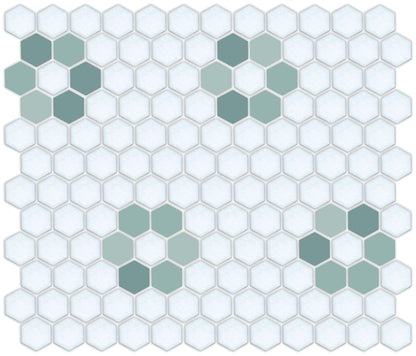 Tile featuring Repeating Rosette motif in Pinnacle hexagon style
