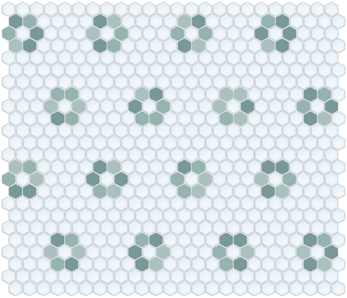 Tile featuring Repeating Rosette motif in Pinnacle hexagon style