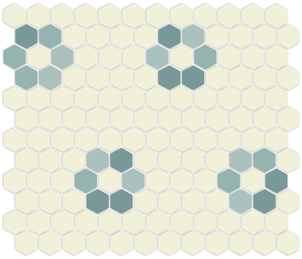 Tile featuring Repeating Rosette motif in Pinnacle hexagon style
