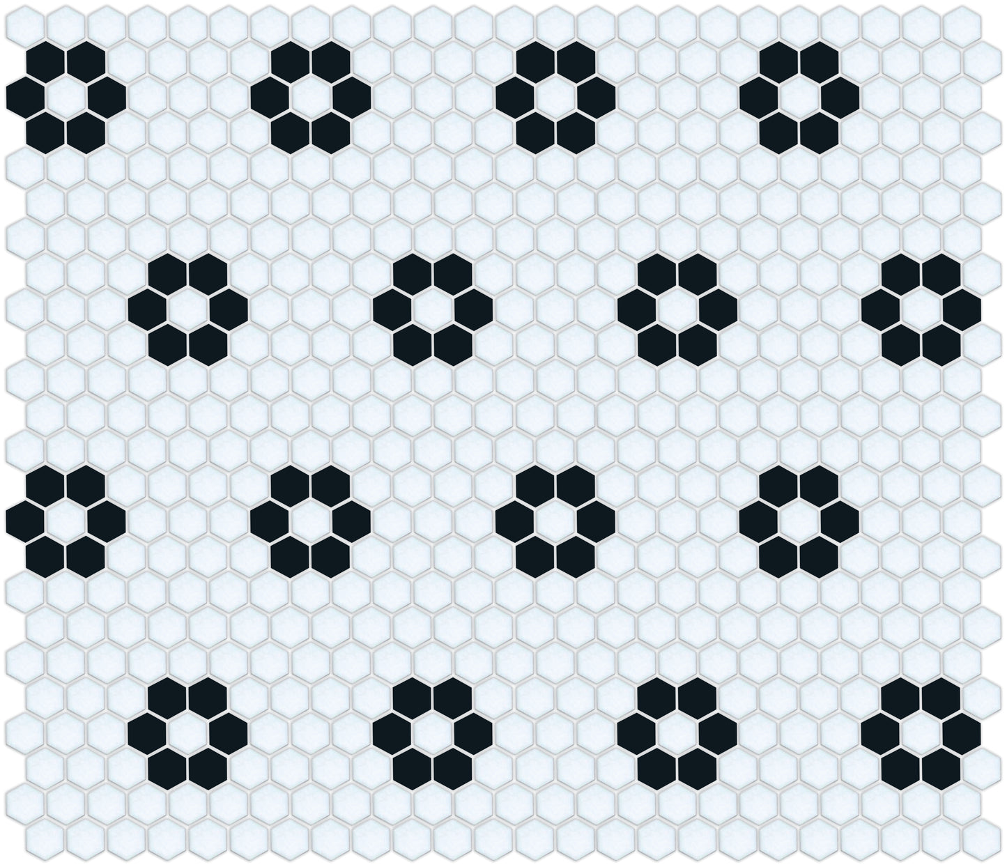 Tile featuring Repeating Rosette motif in Pinnacle hexagon style