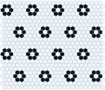 Tile featuring Repeating Rosette motif in Pinnacle hexagon style