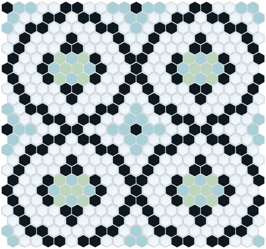 Chateau hexagon tile pattern - Livadia option