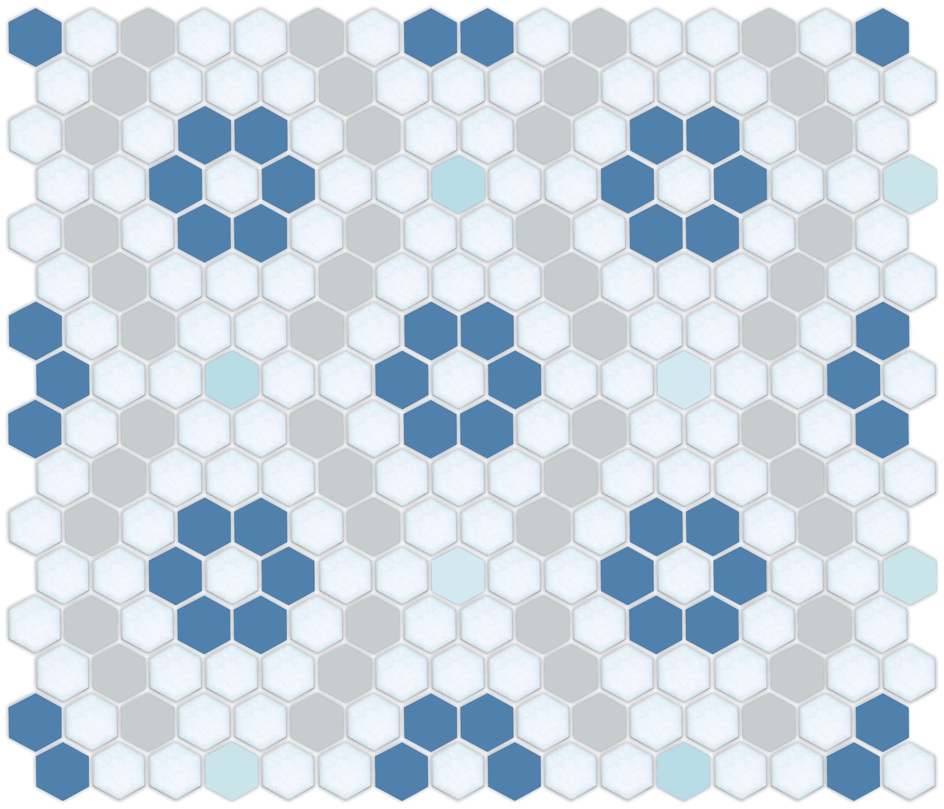Kismet hexagon mosaic decorative tile pattern - Moira option.